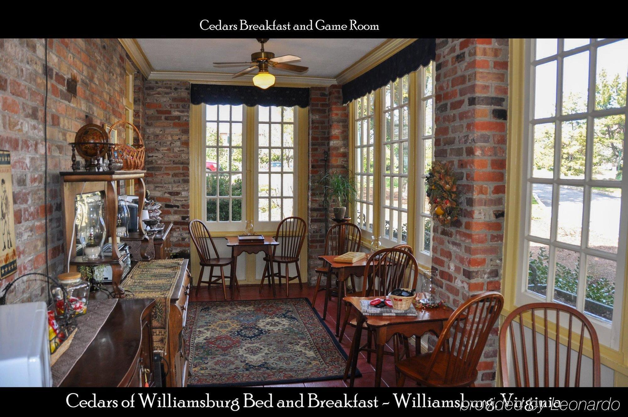 Cedars Of Williamsburg Bed & Breakfast Ресторан фото